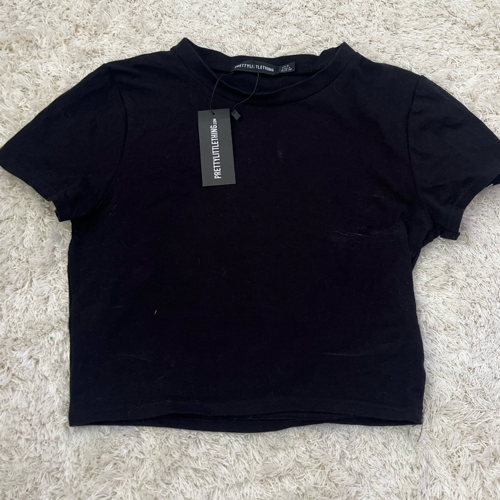 NWOT Black Princess Polly Cropped Tee